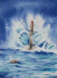 Phare Breton aquarelle - 45x61 cm 240 €