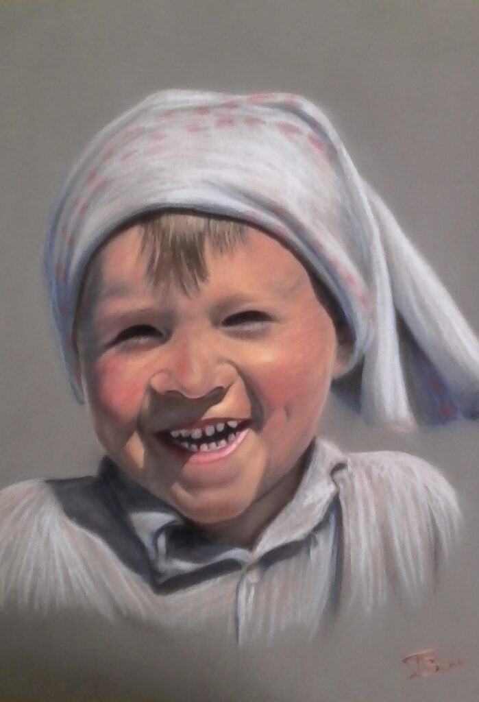 Garçon pastel sec - 40x30 cm
