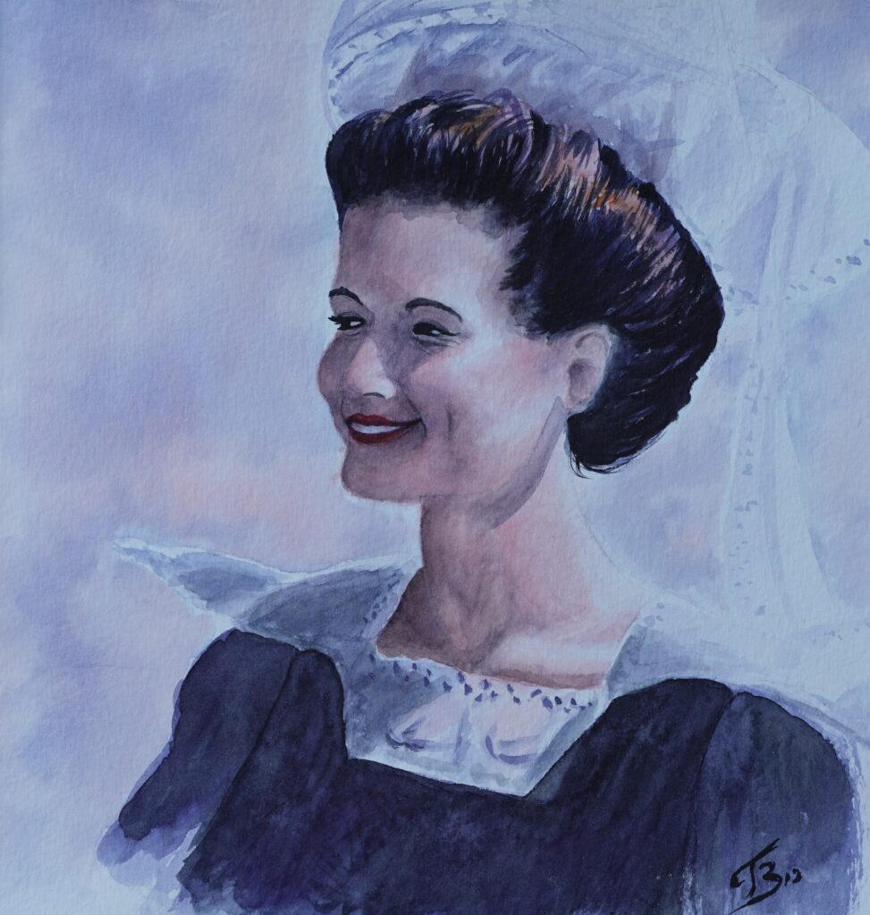 Bretonne aquarelle - 20x19 cm