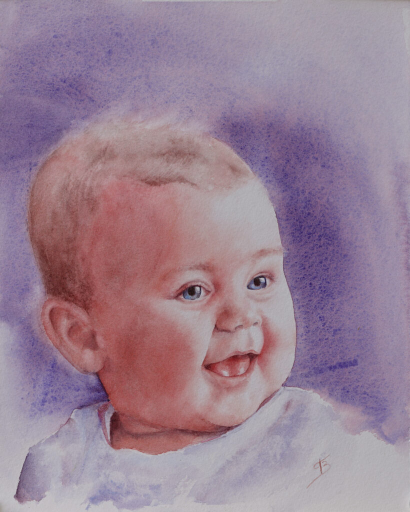 Bébé aquarelle - 24x30 cm