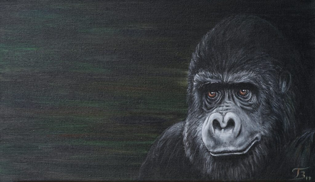 Gorille acrylique - 27x46 cm