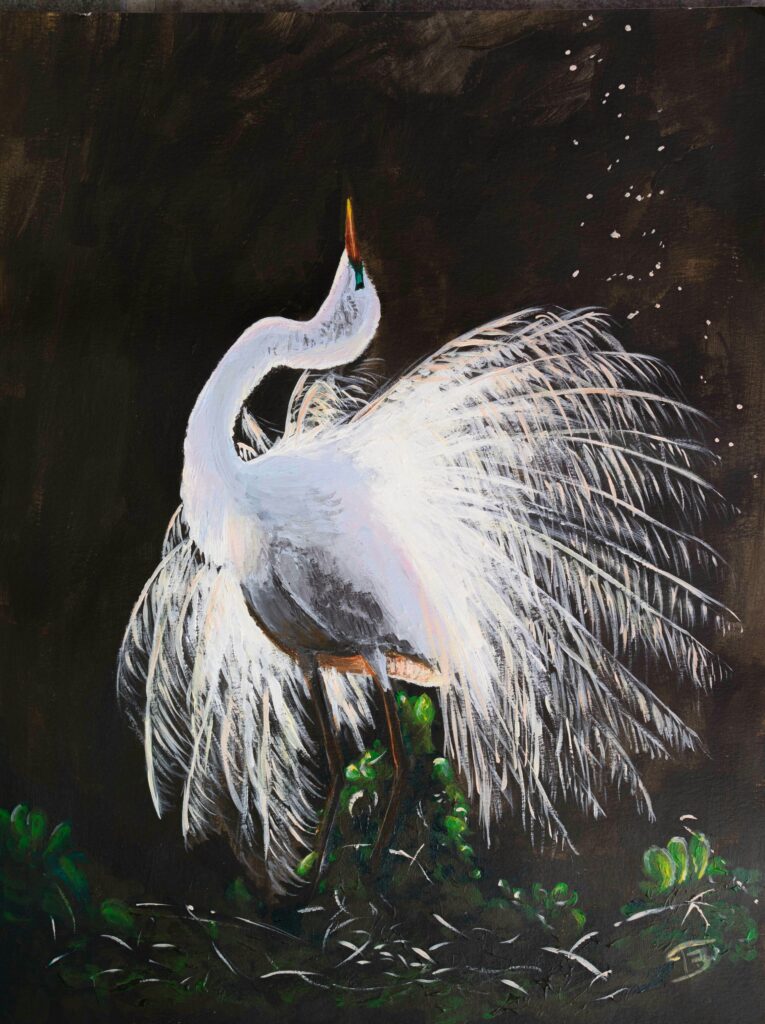 Grue acrylique - 24x19 cm
