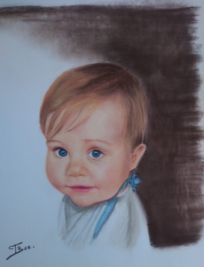 Fillette pastel sec - 24x30 cm