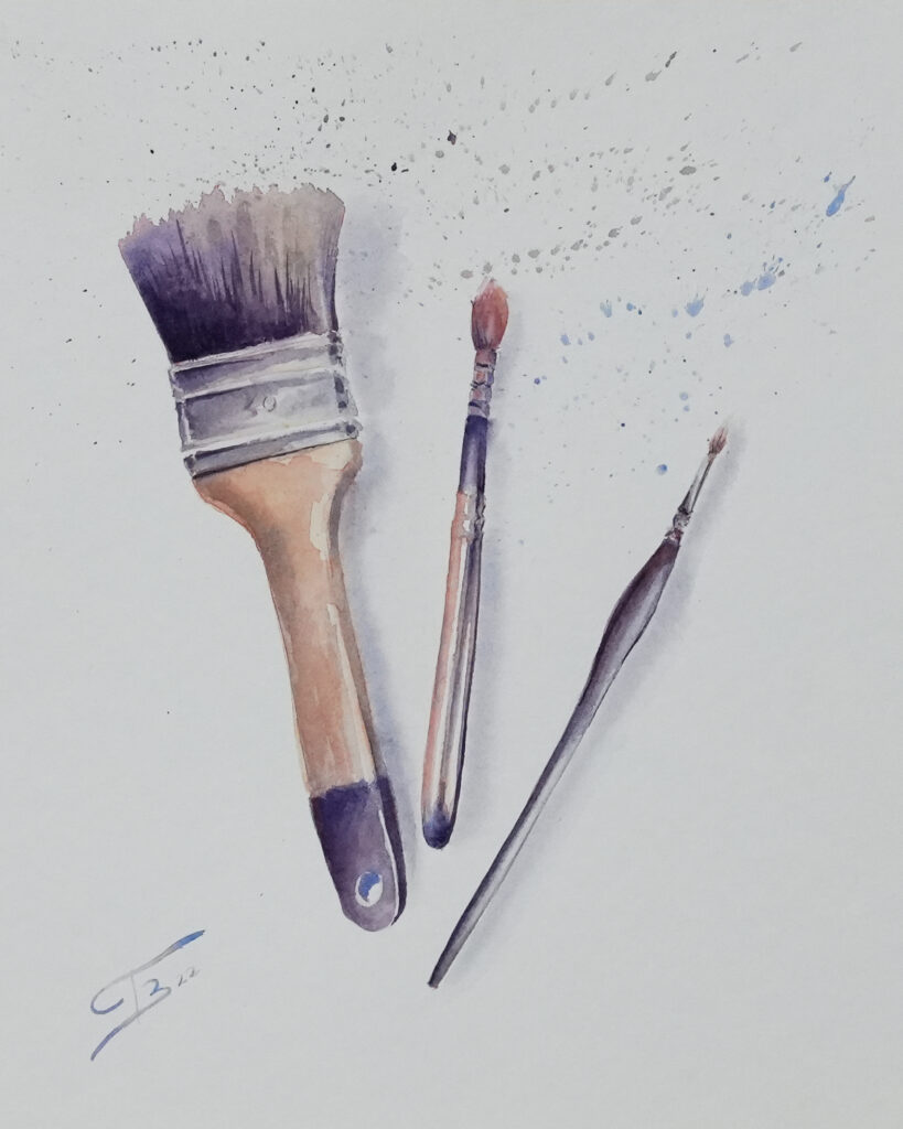 Les Pinceaux aquarelle - 24x30 cm