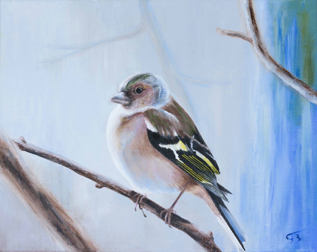 Pinson acrylique - 24x30 cm
