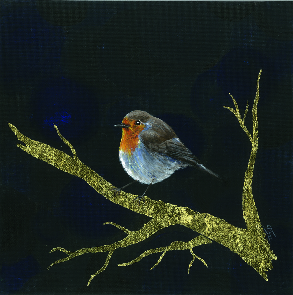 Rouge-Gorge acrylique - 20x20 cm 59 €