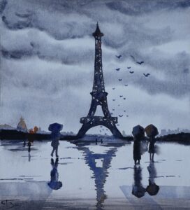 Paris aquarelle - 24x22 cm
