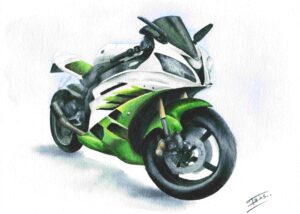 Moto verte - A5 - 40 €