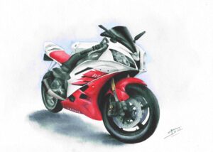 Moto rouge - A4 - 50 €